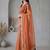 Orange  chiffon fusion saree