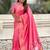 Pink ethnic motifs woven design zari banarasi saree