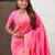 Pink ethnic motifs woven design zari banarasi saree