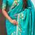 Turquoise ethnic motifs woven design zari banarasi saree