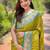 Olive ethnic motifs silk blend banarasi saree