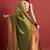 Green beads and stones organza saree