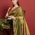 Green beads and stones organza saree