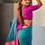 Teal woven design zari silk blend handloom paithani saree
