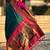 Teal woven design zari silk blend handloom paithani saree