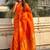 Orange woven design zari kanjeevaram saree