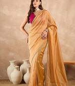 Yellow organza saree