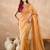 Yellow organza saree