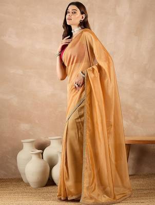 Yellow organza saree 2
