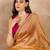 Yellow organza saree