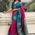 Pink woven design silk blend banarasi saree