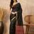 Black woven design silk cotton designer banarasi saree