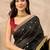 Black woven design silk cotton designer banarasi saree