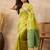 Lime woven design zari silk cotton designer banarasi saree