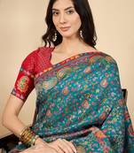 Blue woven design banarasi saree