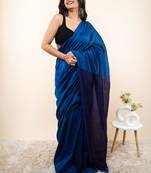 Blue khadi saree