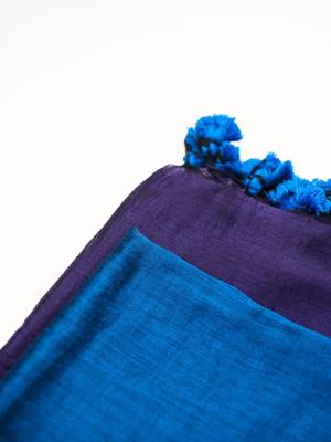 Blue khadi saree 5