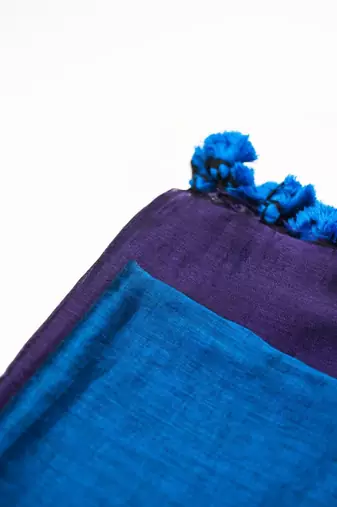 Blue khadi saree