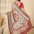 Cream ethnic motifs embroidered banarasi saree