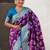 Purple woven design zari silk blend banarasi saree