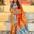 Orange woven design zari banarasi saree