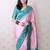 Pink ethnic motifs zari silk blend banarasi saree