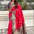 Pink woven design zari silk blend banarasi saree