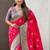 Pink woven design zari silk blend banarasi saree