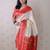 Off white ethnic motifs zari silk blend banarasi saree