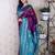 Purple ethnic motifs zari silk blend banarasi saree