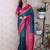 Teal woven design zari silk blend banarasi saree