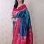 Teal woven design zari silk blend banarasi saree