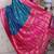 Teal woven design zari silk blend banarasi saree