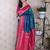 Teal woven design zari silk blend banarasi saree