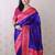 Blue ethnic motifs zari silk blend banarasi saree