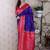 Blue ethnic motifs zari silk blend banarasi saree