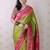Green ethnic motifs zari silk blend banarasi saree