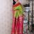 Green ethnic motifs zari silk blend banarasi saree