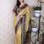 Gold ethnic motifs silk blend banarasi saree