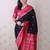 Black woven design zari silk blend banarasi saree