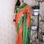Orange ethnic motifs zari silk blend banarasi saree