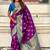 Purple ethnic motifs woven design zari banarasi saree