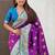 Purple ethnic motifs woven design zari banarasi saree