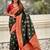 Green woven design zari silk blend banarasi saree