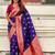 Violet woven design zari silk blend banarasi saree