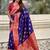 Violet woven design zari silk blend banarasi saree