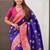 Violet woven design zari silk blend banarasi saree