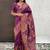Purple ethnic motifs woven design zari kanjeevaram saree