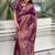 Purple ethnic motifs woven design zari kanjeevaram saree