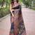 Black floral zari silk blend designer banarasi saree